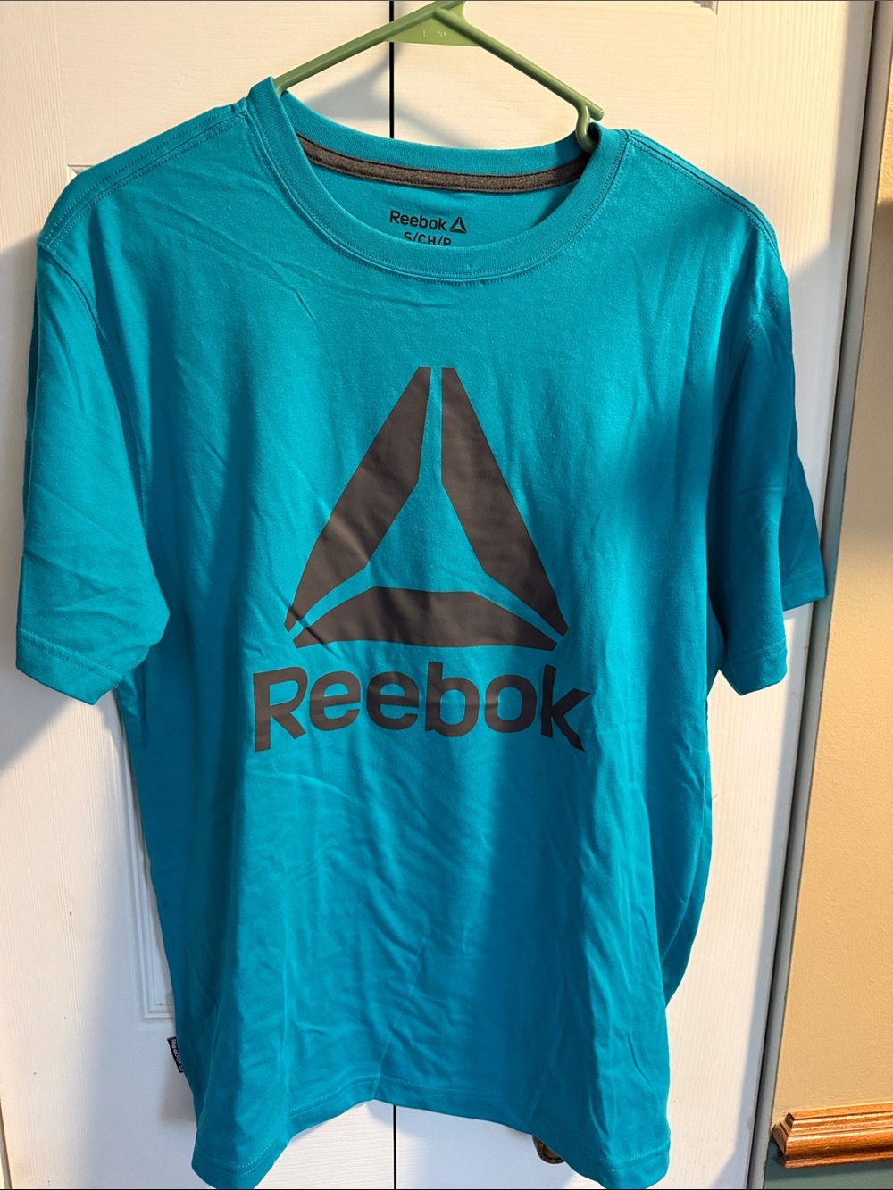 Reebok Men's Bright Teal Short-Sleeve Logo Tee